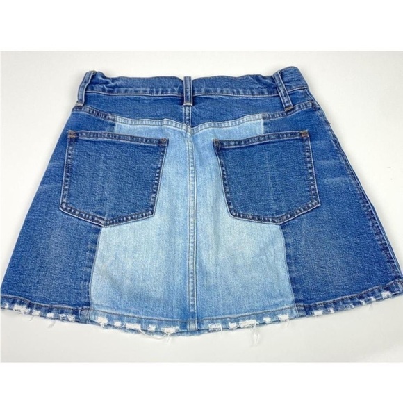 Madewell McCarren Two Tone Patchwork Denim Mini Skirt - Picture 5 of 12